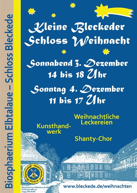 Plakat für die "Kleine Bleckeder Schloss Weihnacht" 2022
